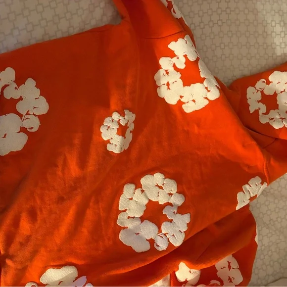 Orange Floral Hoodie